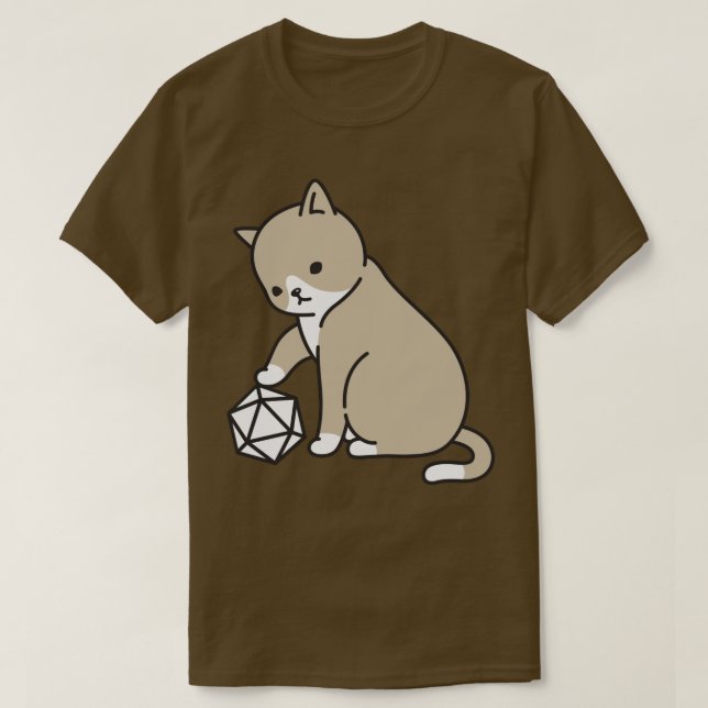 Polyhedral D20 Dice och katter T Shirt (Design framsida)