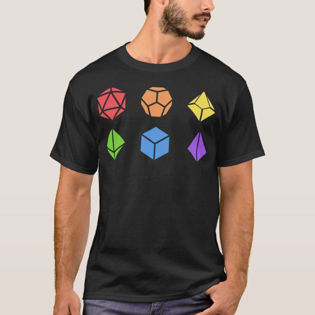 Polyhedral Dice Set LGBT Pride Tabletop RPG - stan T Shirt (Framsida)