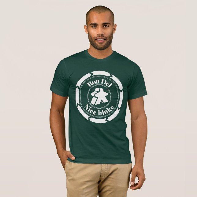 Polyhedron Collider Podcast - Ron Dell, trevlig bl T Shirt (Hel framsida)