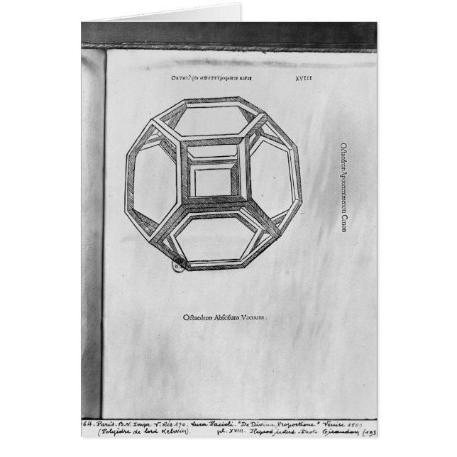 Polyhedron från 'De Divina Proportione' Hälsningskort (Framsidan)
