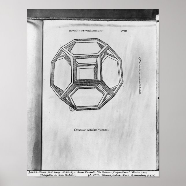 Polyhedron, från "De Divina Proportione" Poster (Framsidan)