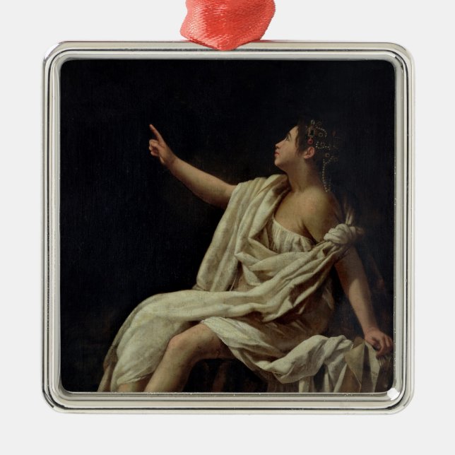 Polyhymnia musan av lyrik, 1620 julgransprydnad metall (Framsidan)