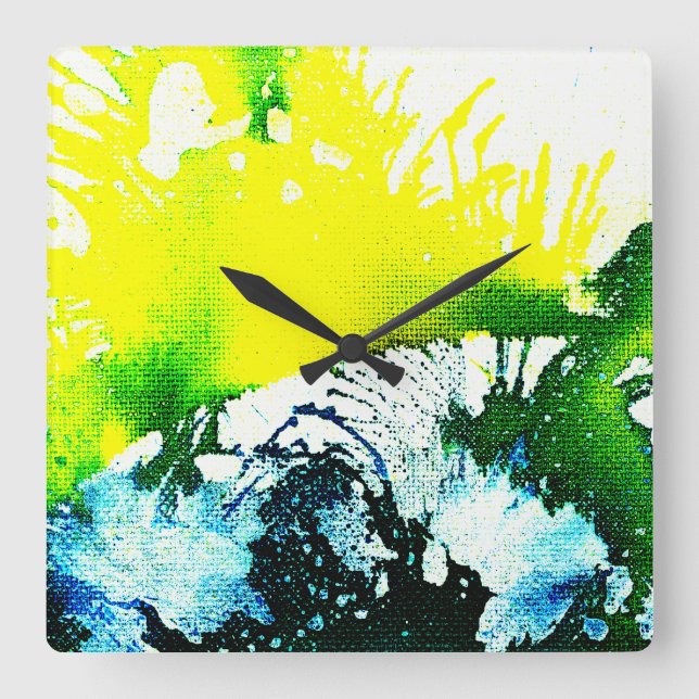 Polykromoptisk #2A av Michael Moffa Fyrkantig Klocka (Framsida)