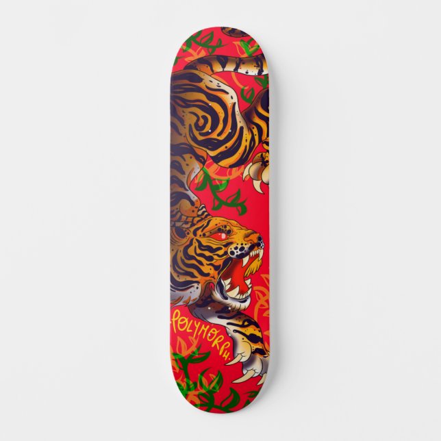 Polymorfåret för tigerskateboard mini skateboard bräda 18,5 cm (Framsida)