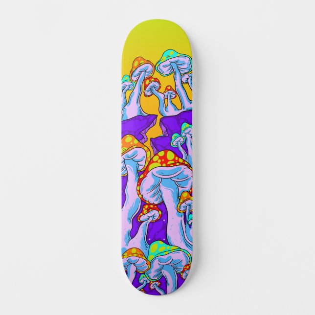 Polymorph Psychedelic Mushroom Mountain Skateboard (Framsida)
