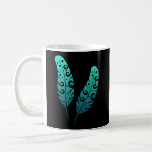 Polynesia Maori Feather Tribal Tattoo New Zealand Kaffemugg
