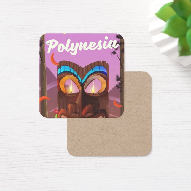 Polynesia Tiki-mask Fyrkantigt Visitkort (Skivbord)