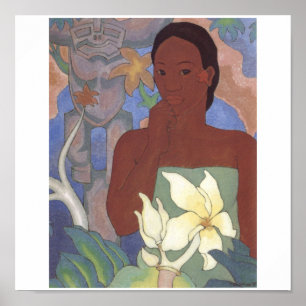 Polynesian kvinna och Tiki av Arman Manookian, Poster