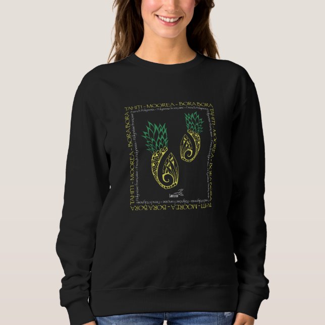 Polynesian Pineapple Tribal Tattoo Pineapple T Shirt (Framsida)