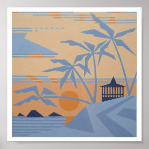POLYNESIAN SUNSET-utskrift (7,33 x 7,33 tum) Poster