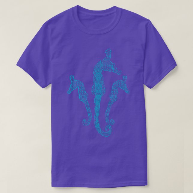 Polynesian Tribal Mönster Seahorse Hawaiian Block T Shirt (Design framsida)