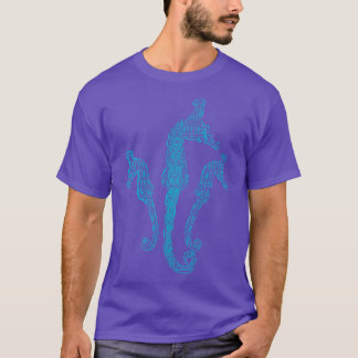 Polynesian Tribal Mönster Seahorse Hawaiian Block T Shirt