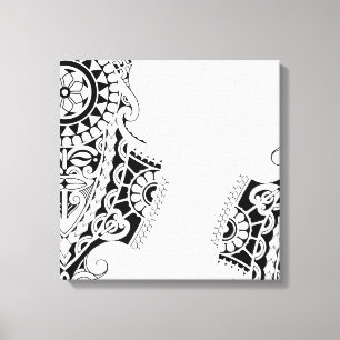 Polynesianen maskerar stam- tatueringdesign canvastryck