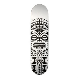 Polynesianen stam- Tiki maskerar tatueringen Skateboard Bräda 19,5 Cm