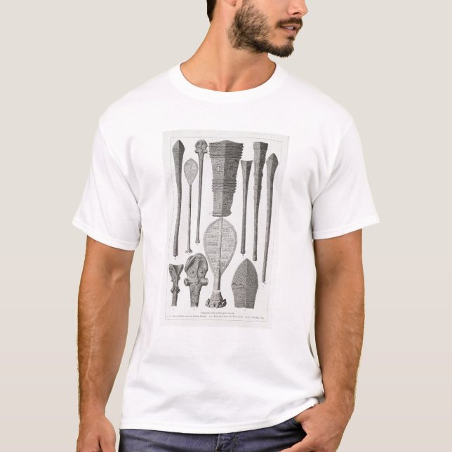 Polynesianklubbar och gradbeteckning av frodigt tee shirt (Framsida)