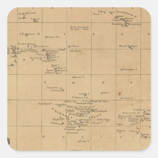 Polynesien 2 fyrkantigt klistermärke (Framsida)