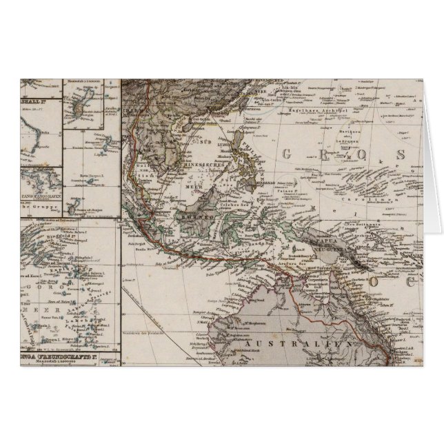 Polynesien Karta Hälsningskort (Framsidan Horizontal)