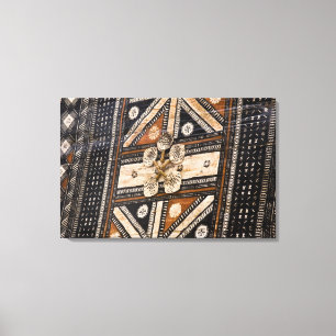 Polynesien, Konungariket Tonga. Detalj av tapa Canvastryck