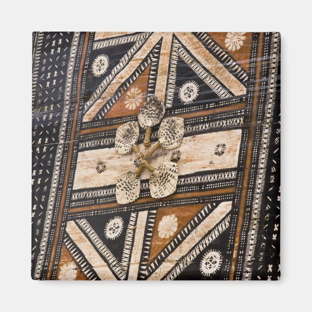 Polynesien, Konungariket Tonga. Detalj av tapa Magnet (Framsidan)