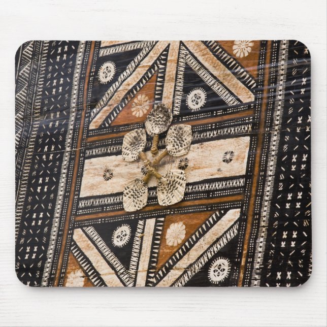 Polynesien, Konungariket Tonga. Detalj av tapa Musmatta (Framsidan)