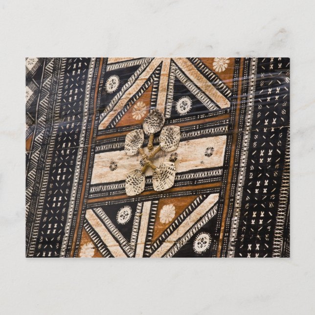 Polynesien, Konungariket Tonga. Detalj av tapa Vykort (Framsida)
