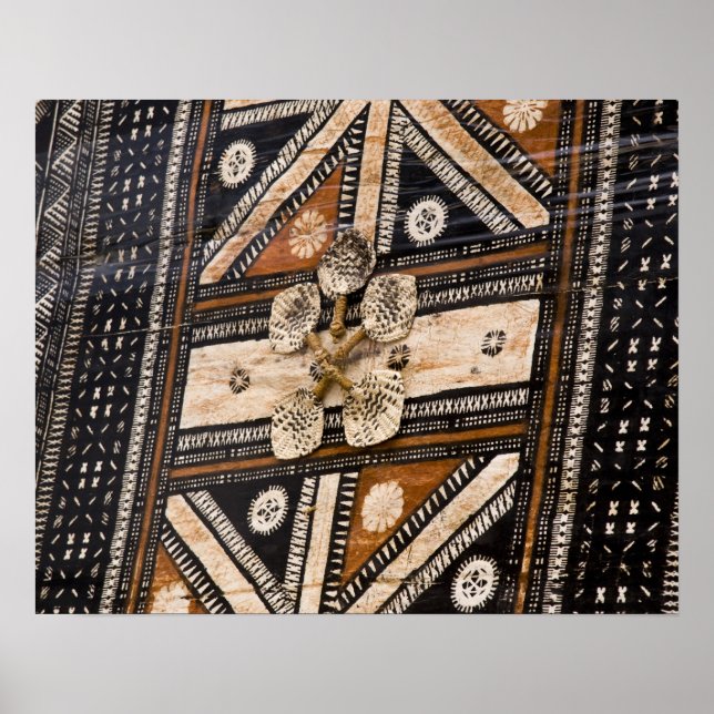 Polynesien, Konungariket Tonga. Detaljer om tapa Poster (Framsidan)