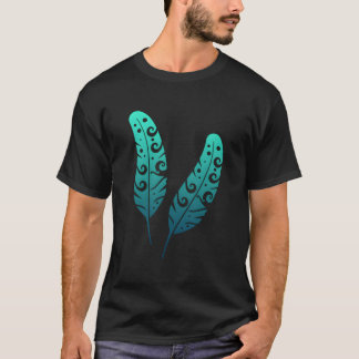 Polynesien Maori Fjäder Stam Tatuering Nya Zeeland T Shirt