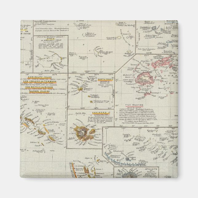 Polynesien, öarna i Stilla havet Magnet (Framsidan)