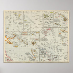 Polynesien, öarna i Stilla havet Poster