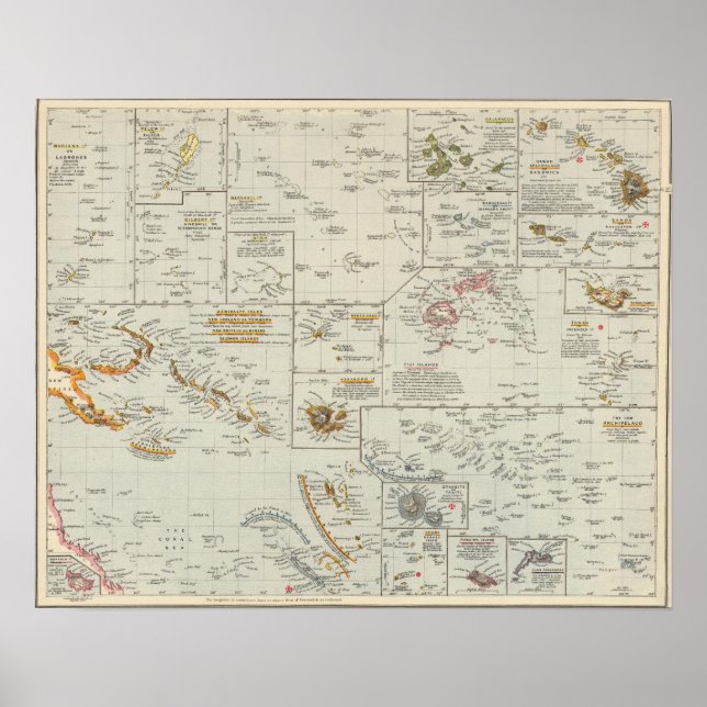 Polynesien, öarna i Stilla havet Poster (Framsidan)