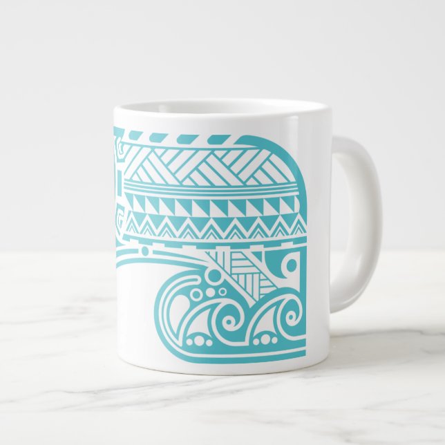 Polynesien/Tiki/Tribal Surfa Wave mugg Jumbo Mugg (Framsida höger)