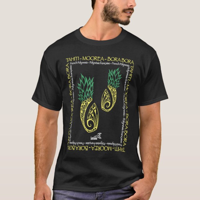 Polynesisk ananas-stam Tattoanas T Shirt (Framsida)