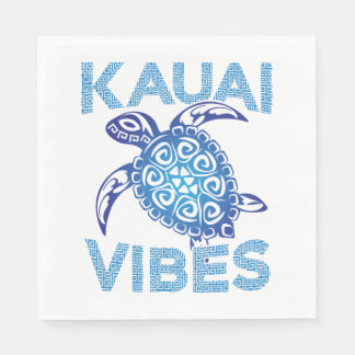 Polynesisk Blue Tribal Sea Turtle Kauai Vibes Pappersservett