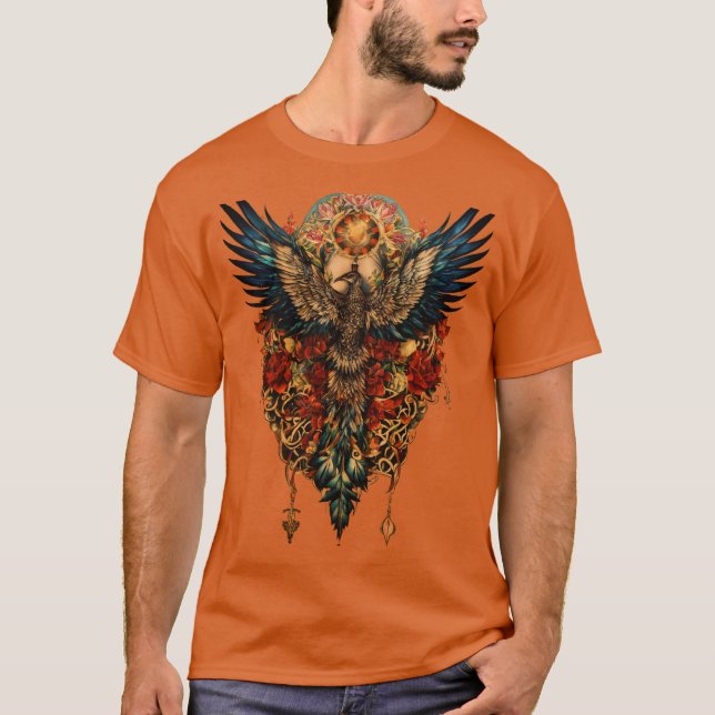 Polynesisk Dreamcatcher Tattoo Art Tee (Framsida)