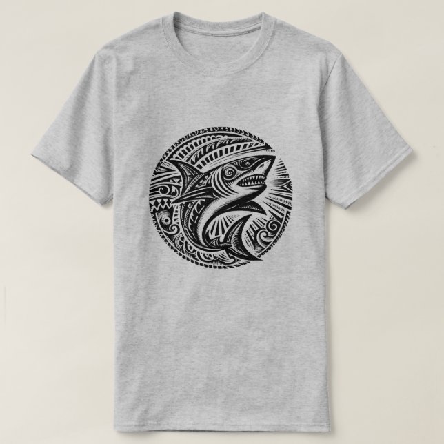 Polynesisk haj t shirt (Design framsida)