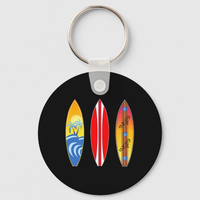 Polynesisk Hawaii Tiki Surfing Surf Surfbräda (2-s Nyckelring (Framsida)