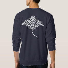 Polynesisk Tattoo Manta Ray Lång Ärmad Tröja