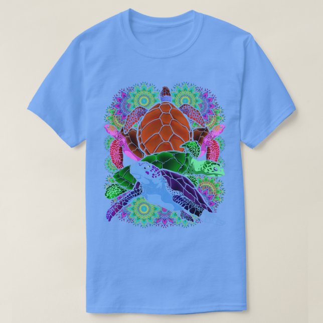 Polynesisk Tattoo Turtles Hawaiian Mandala Älskare T Shirt (Design framsida)