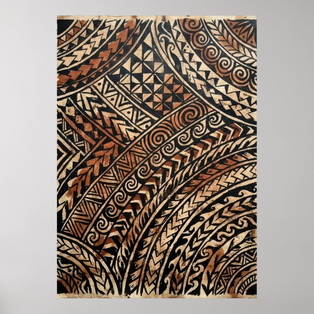 Polynesisk tribal konstaffisch | Maori-tatuering i Poster (Framsidan)
