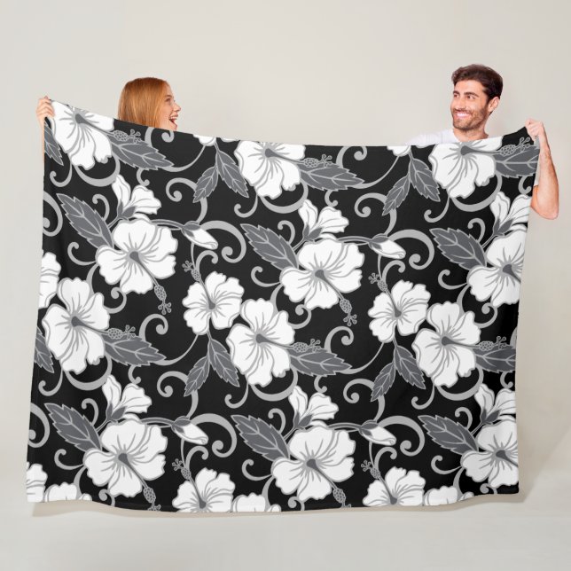 POLYNESISKA DREAM (SVART) FLEECEFILT (På plats)