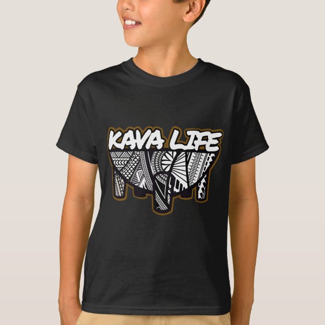 Polynesiska ön Root Kava Life T Shirt (Framsida)
