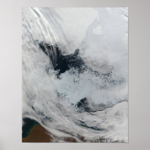 Polynya (öppet vatten) i Beaufort Sea Poster