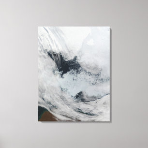 Polynya (öppna vatten), i det Beaufort havet Canvastryck