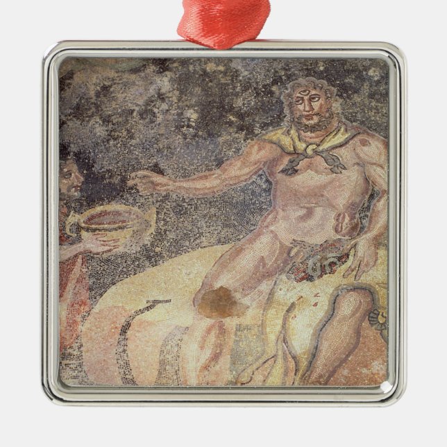 Polyphemus cyclopsna, romersk mosaik julgransprydnad metall (Framsidan)