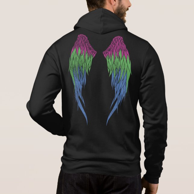 Polysexual Flagga - Halo - Vingar T Shirt (Baksida)