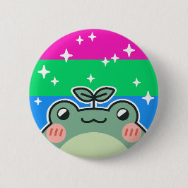 Polysexual HBT-Pride Flagga Frog Knapp