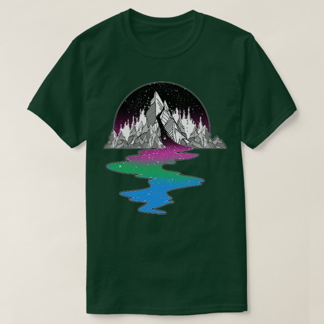 Polysexual Mountain LGBT-Pride Flagga T Shirt (Design framsida)