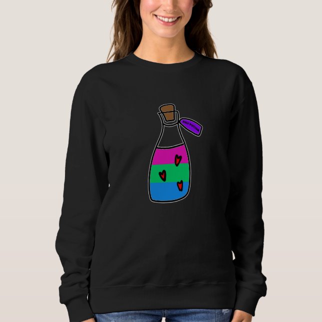 Polysexual Potion. Polysexual Flagga Färg Bottled. T Shirt (Framsida)