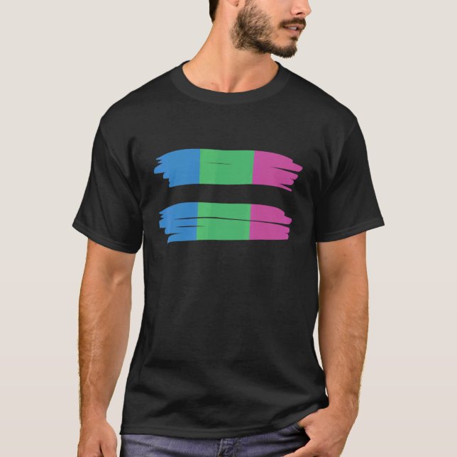 Polysexual Pride Flagga Equality Polysexual 2 T Shirt (Framsida)