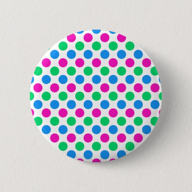 Polysexual Pride Flagga Färg Polkadots Knapp (Framsida)